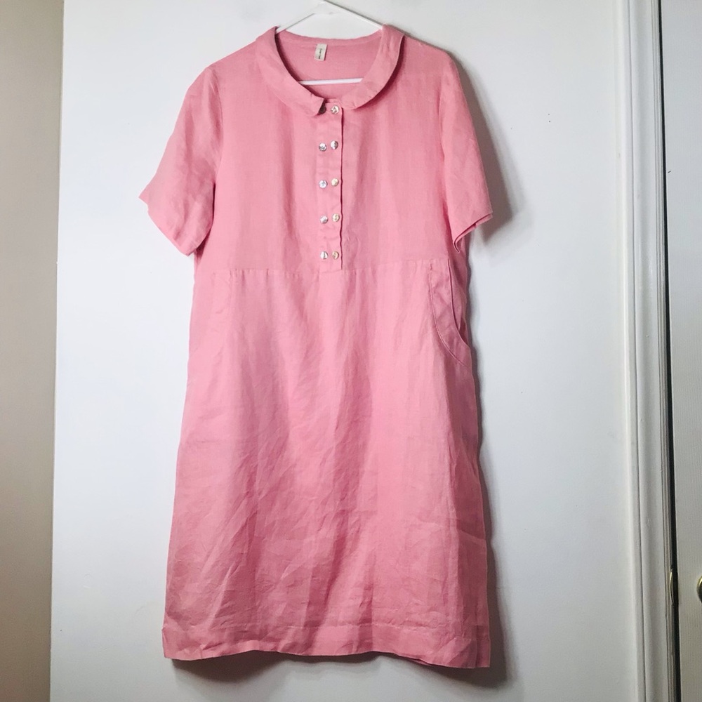 Grae Cove dress women medium pink linen